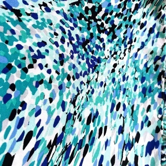 WHBM Bright Aqua Chunky Strap Tank Top with Abstract Dot Print- Small - Picture 4 of 10